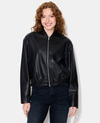 Blouson bomber en simili avec clous