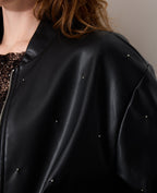 Blouson bomber en simili avec clous