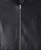 Blouson bomber en simili avec clous