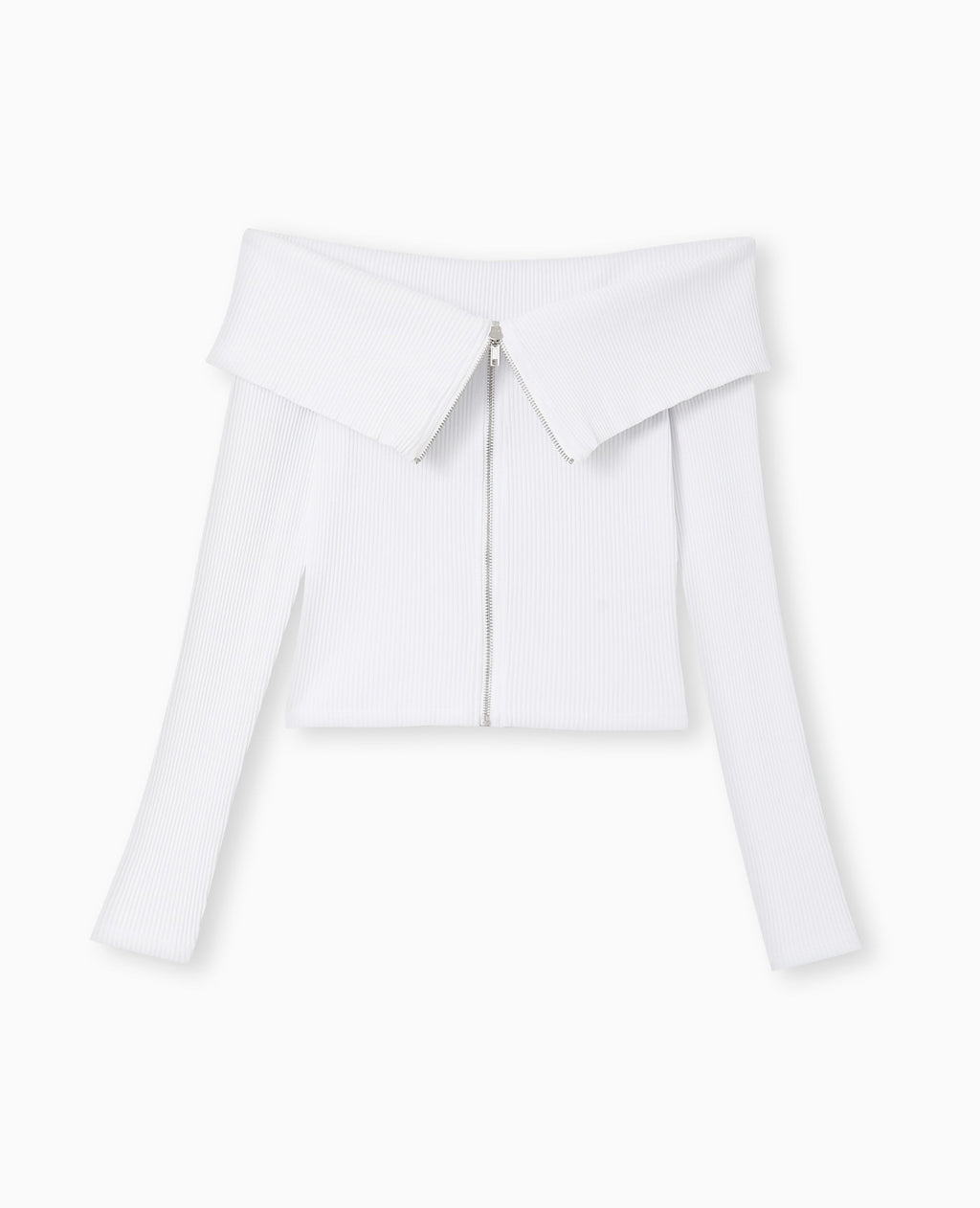 Top zippé encolure Bardot