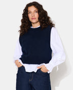 Pull sans manches avec laine
