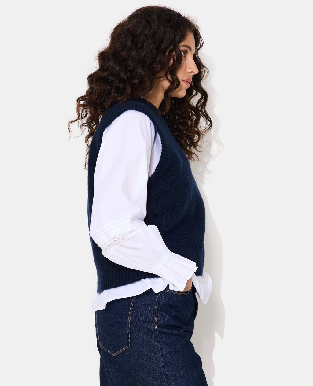 Pull sans manches avec laine