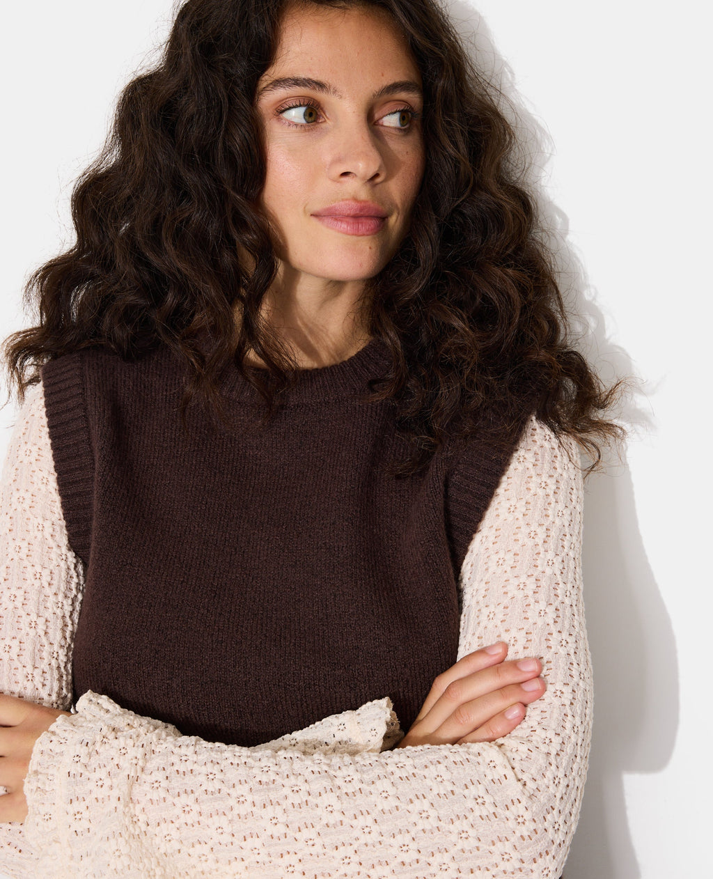 Pull sans manches avec laine