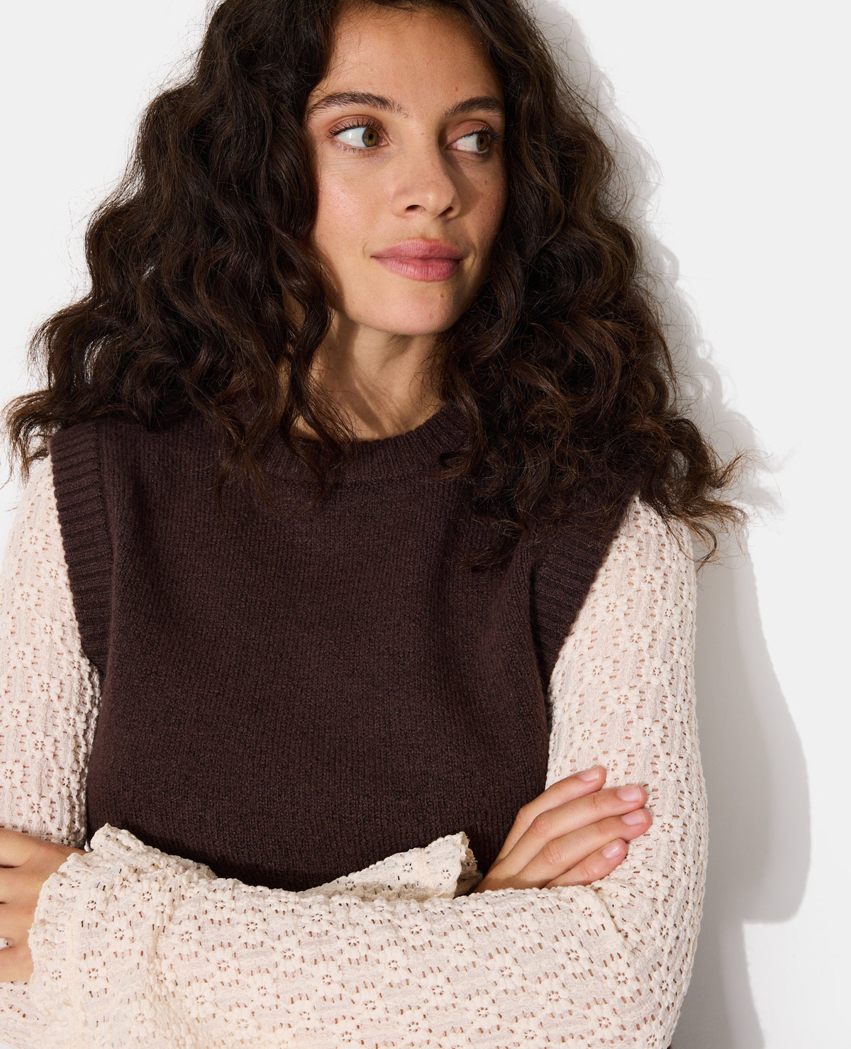 Pull sans manches avec laine