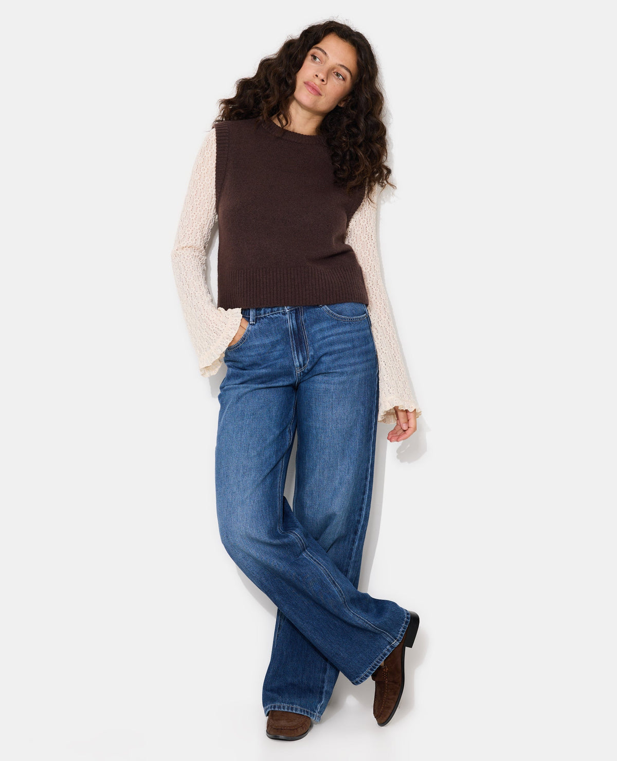 Pull sans manches avec laine