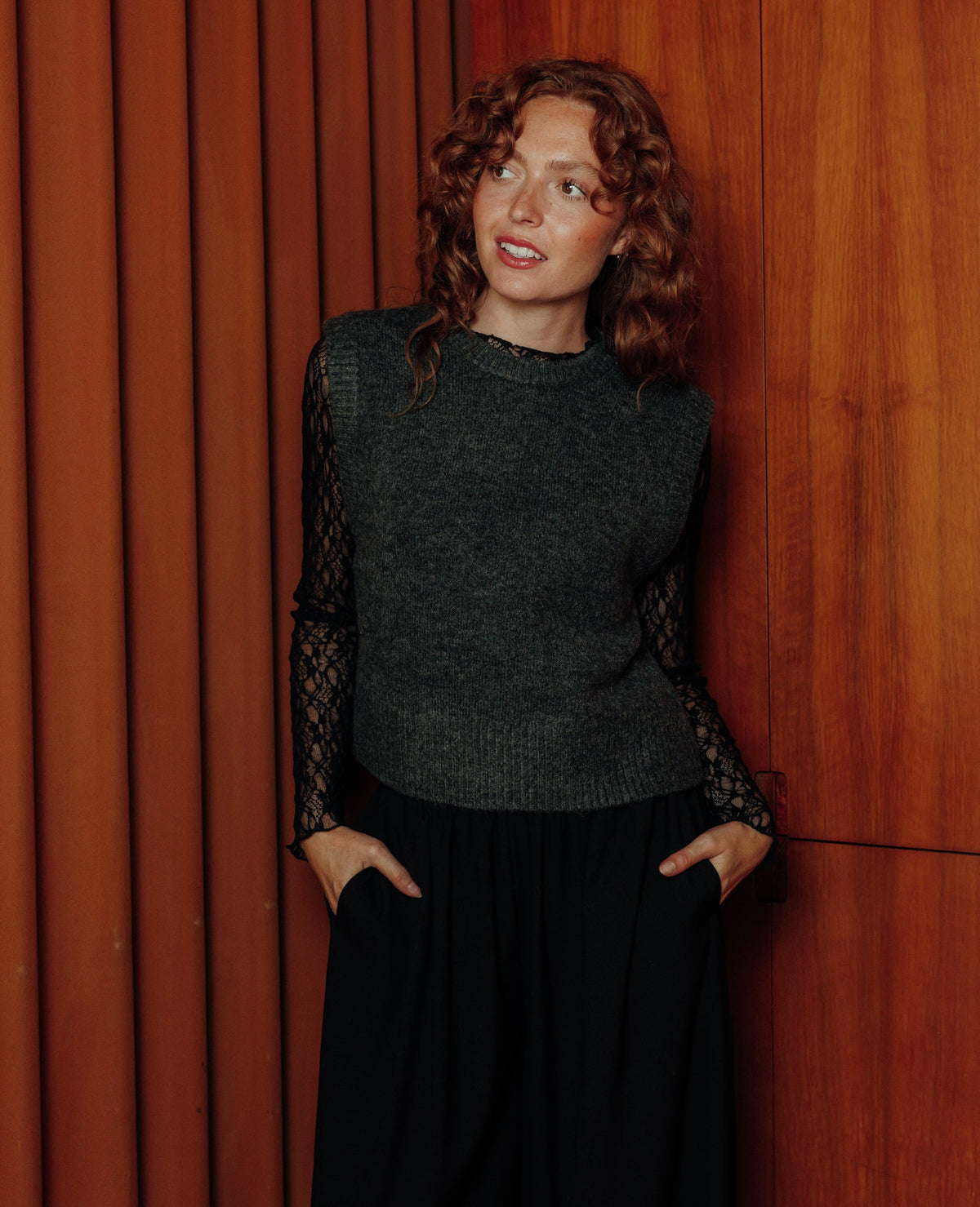 Pull sans manches avec laine