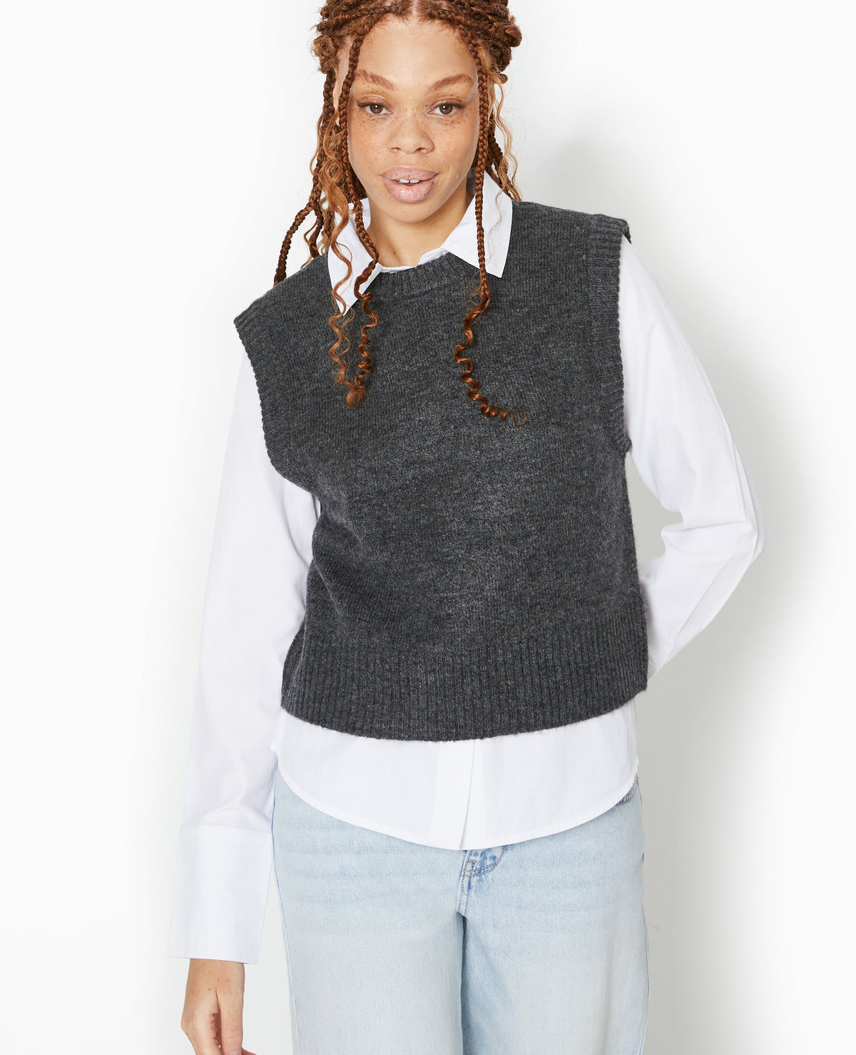 Pull sans manches avec laine