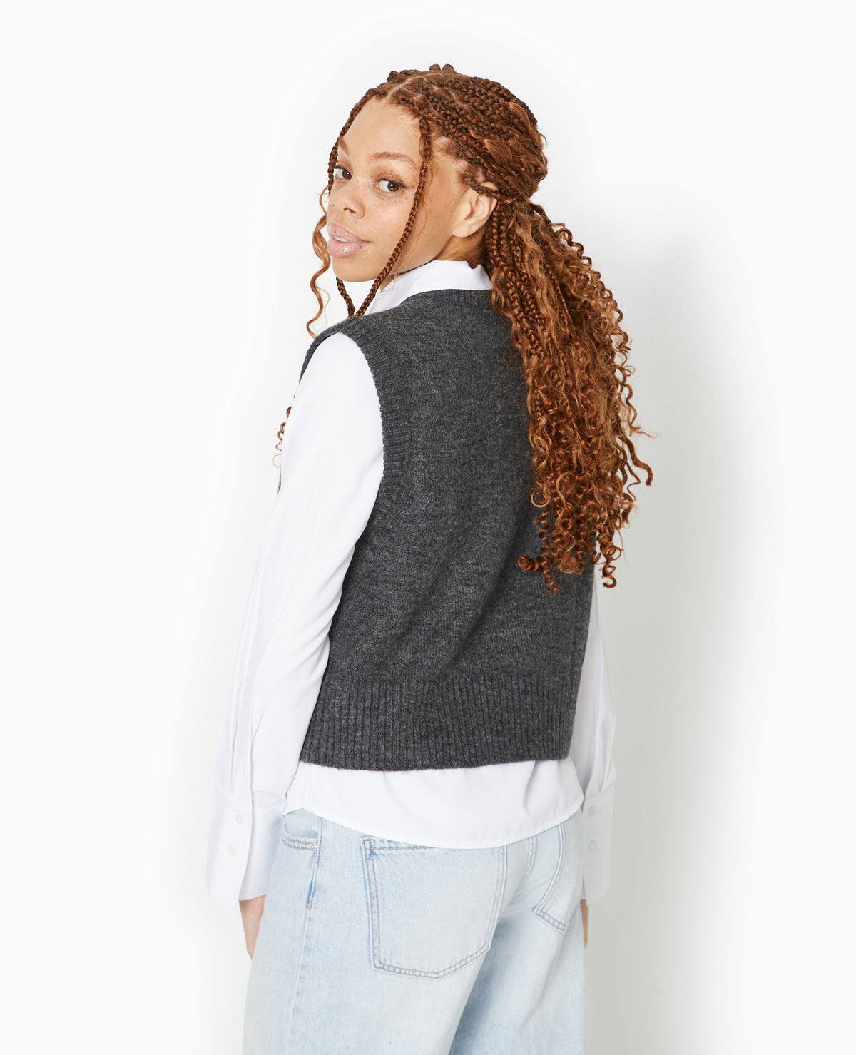 Pull sans manches avec laine