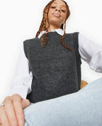 Pull sans manches avec laine