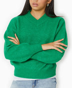 Pull col V en maille