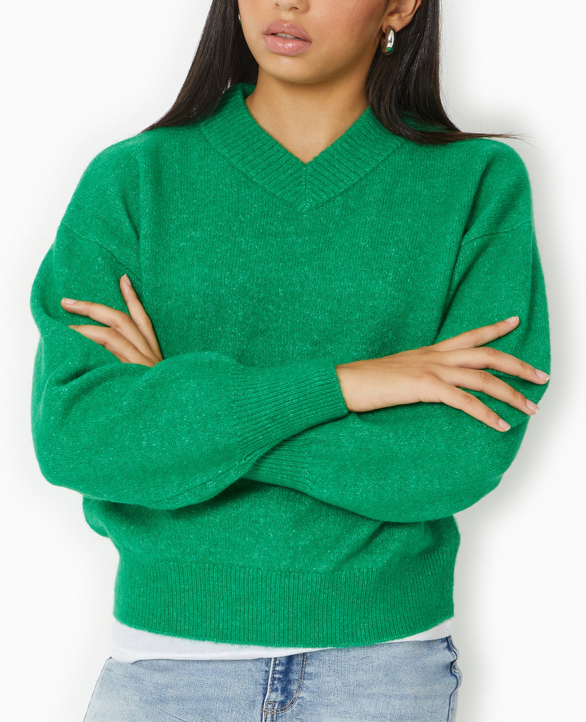 Pull col V en maille