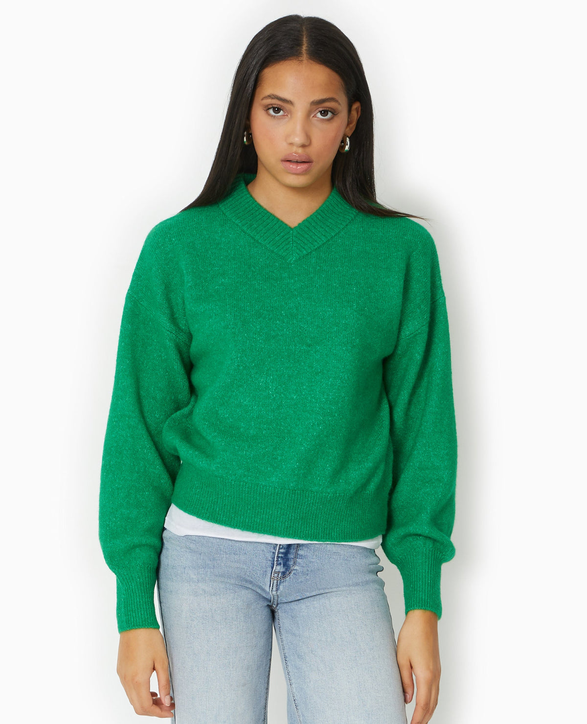 Pull col V en maille