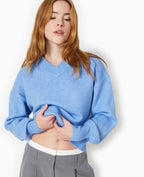 Pull col V en maille