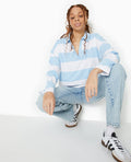 Polo rayé oversize manches longues