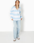Polo rayé oversize manches longues