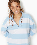 Polo rayé oversize manches longues