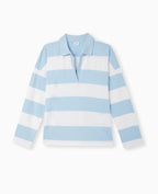 Polo rayé oversize manches longues