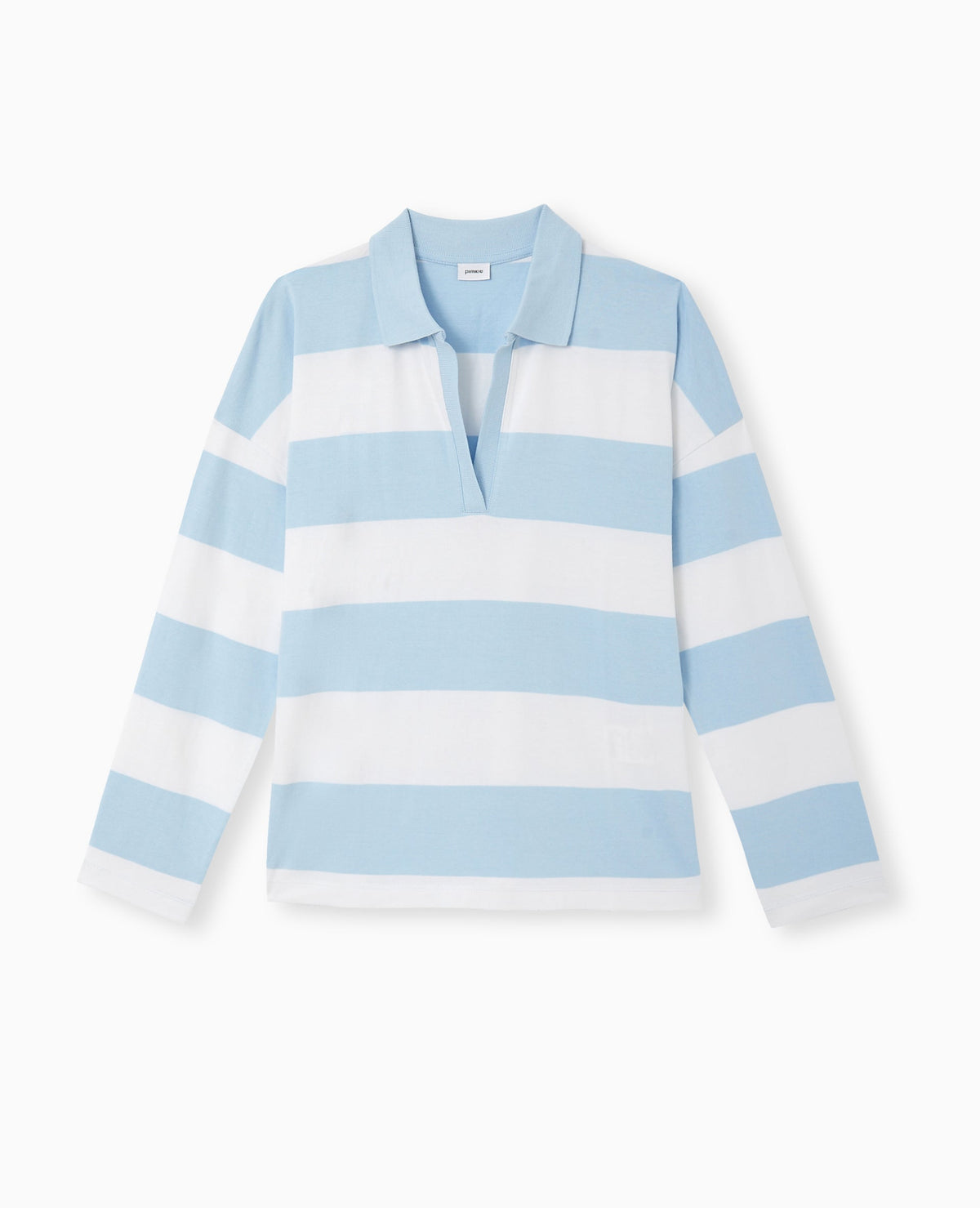 Polo rayé oversize manches longues