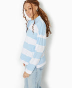 Polo rayé oversize manches longues
