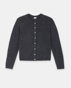 Gilet col rond avec bouton effet nacre