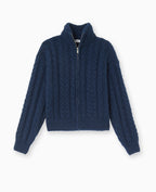 Gilet zippé en maille torsadée