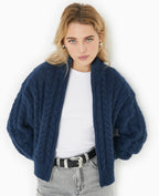 Gilet zippé en maille torsadée