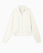 Gilet zippé en maille torsadée