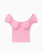 Top encolure cœur avec smock dos