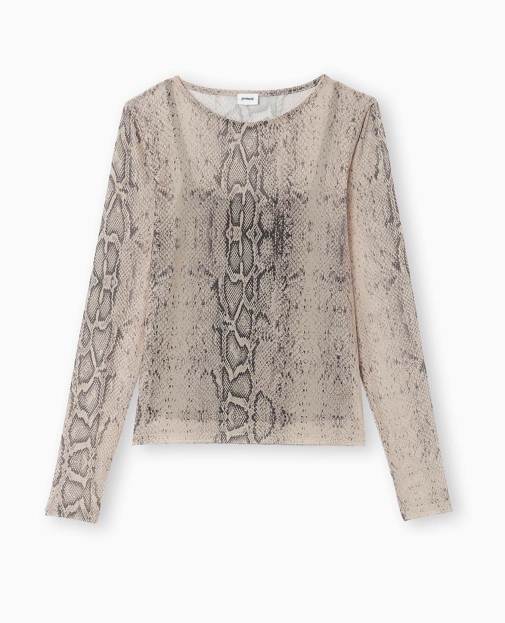 Top manches longues en résille motif python