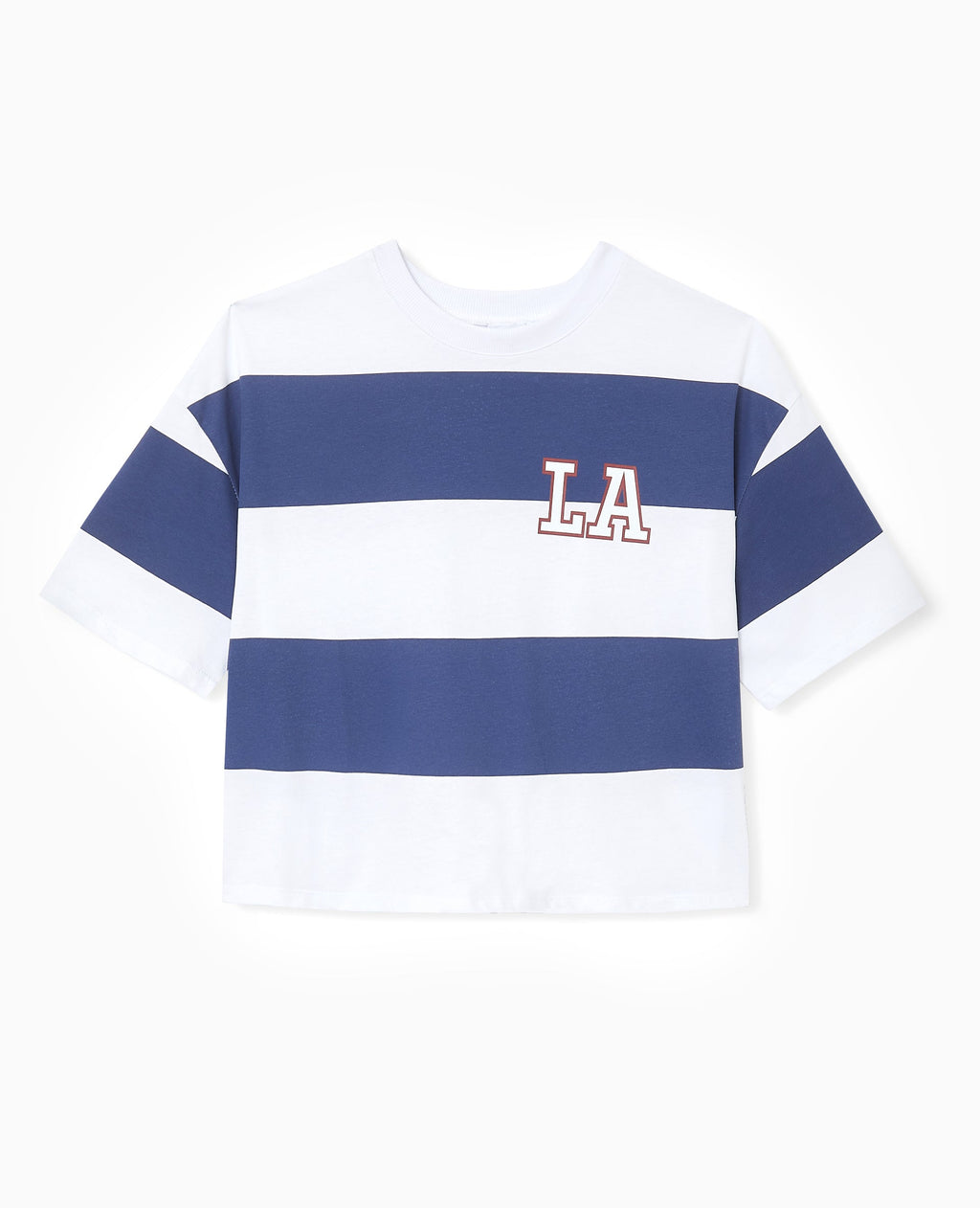 T-shirt ample et court larges rayures