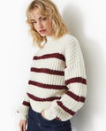 Pull grosse maille avec rayures