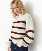 Pull grosse maille avec rayures