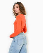 Body manches longues encolure carrée