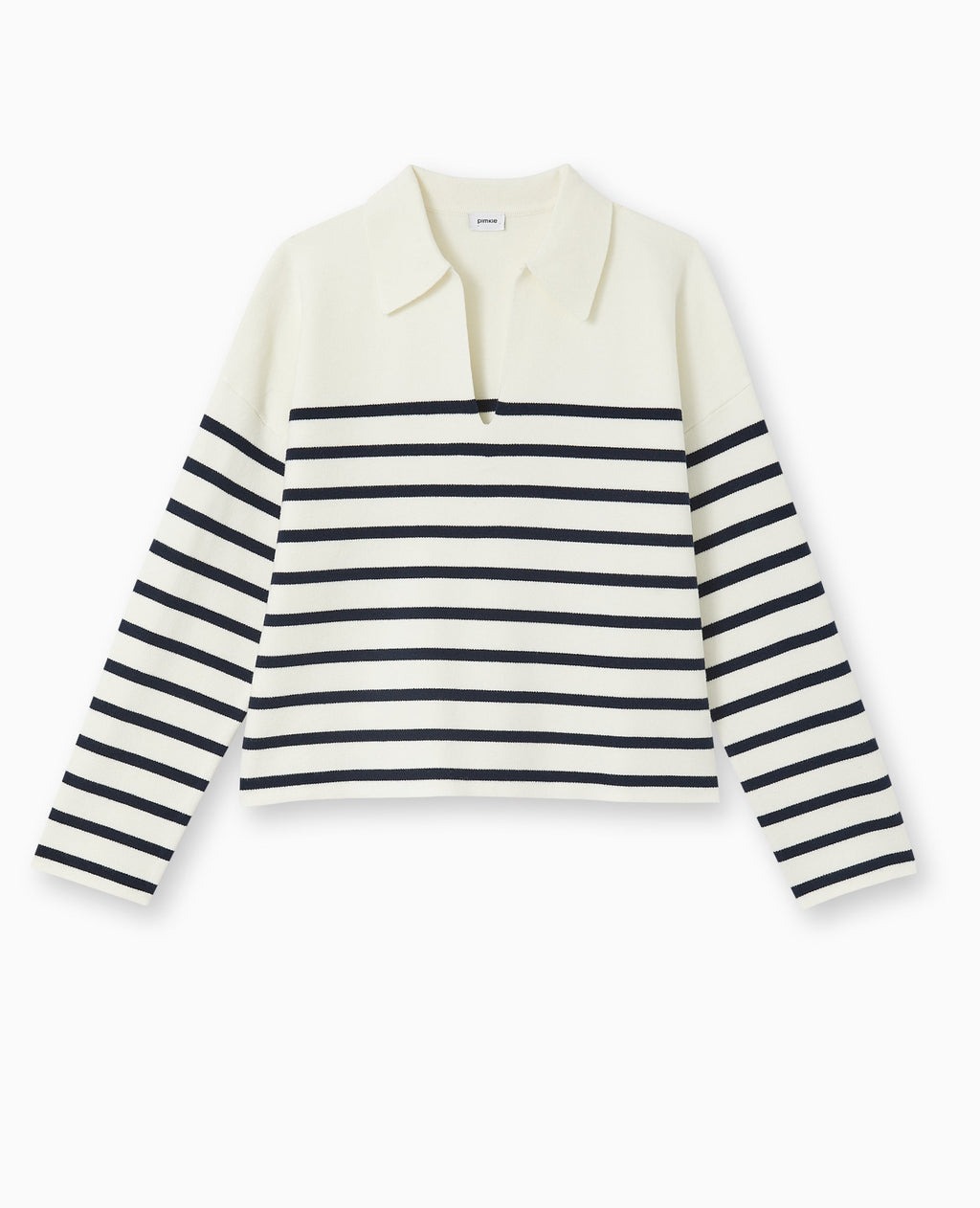 Pull avec col en maille rayée