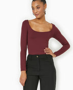 Top manches longues encolure danseuse