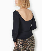 Top manches longues encolure danseuse