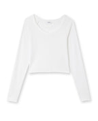 T-shirt court manches longues col V