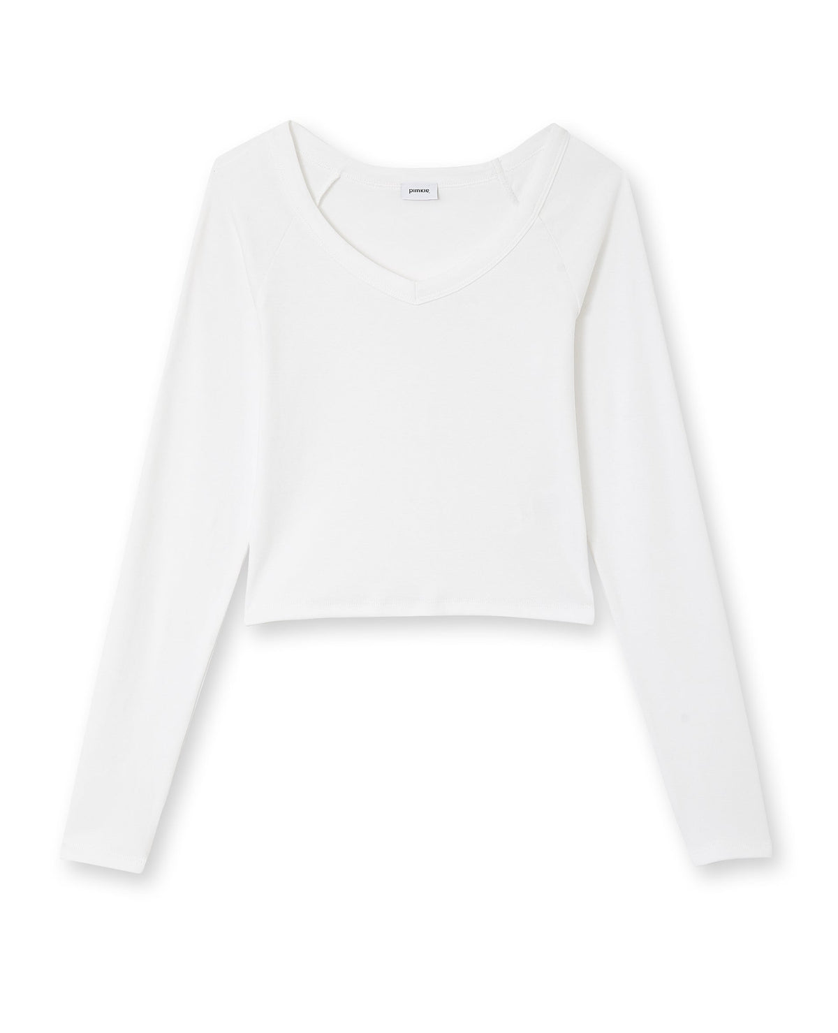 T-shirt court manches longues col V