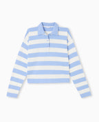 Pull col polo en maille rayée