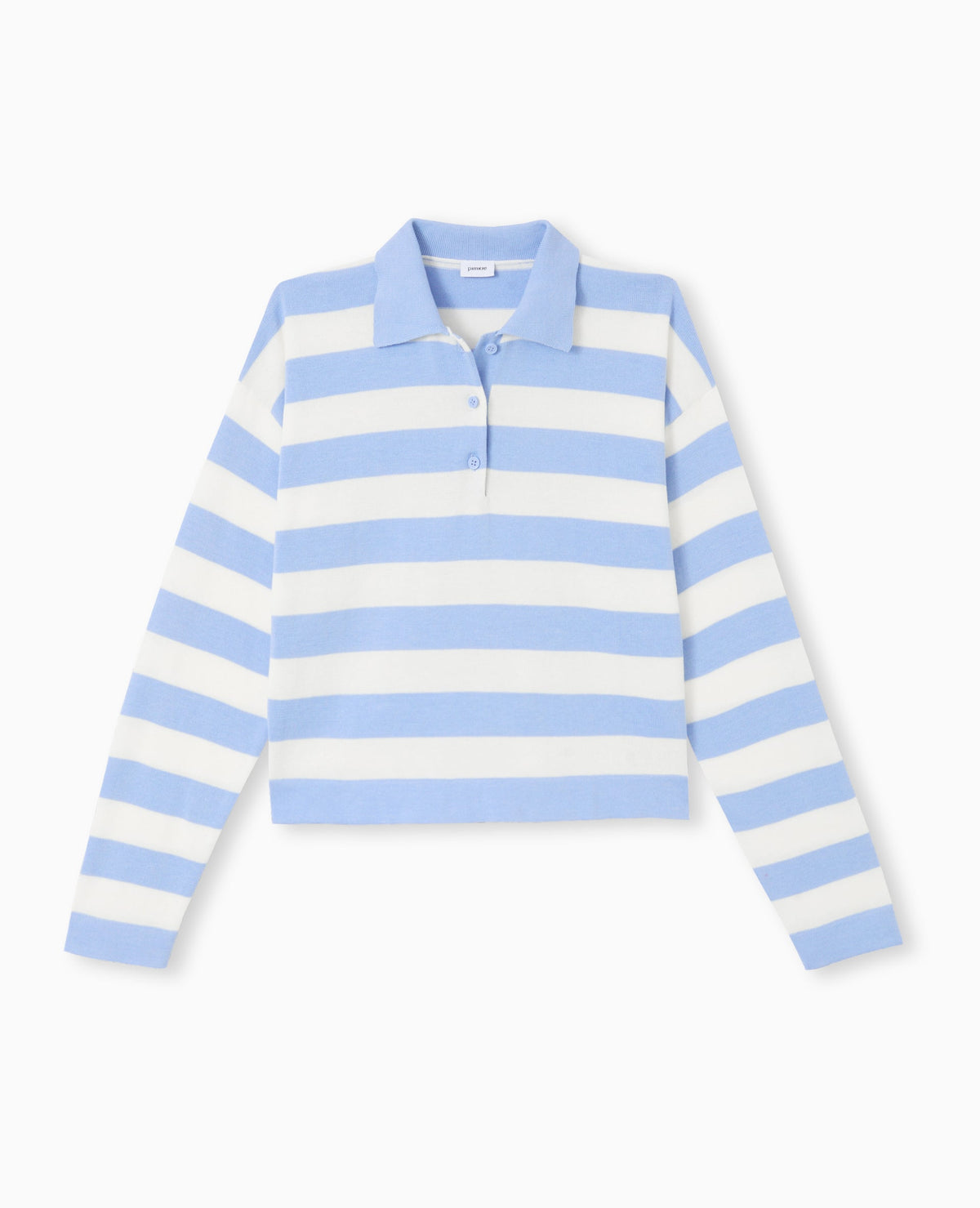 Pull col polo en maille rayée