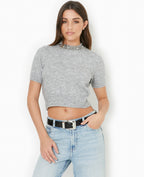 Pull manches courtes avec brillants