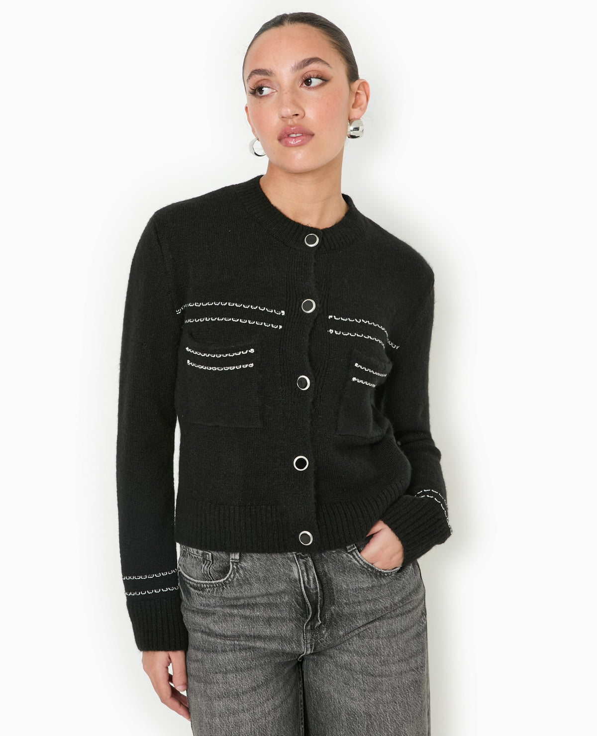 Gilet avec détails contrastés