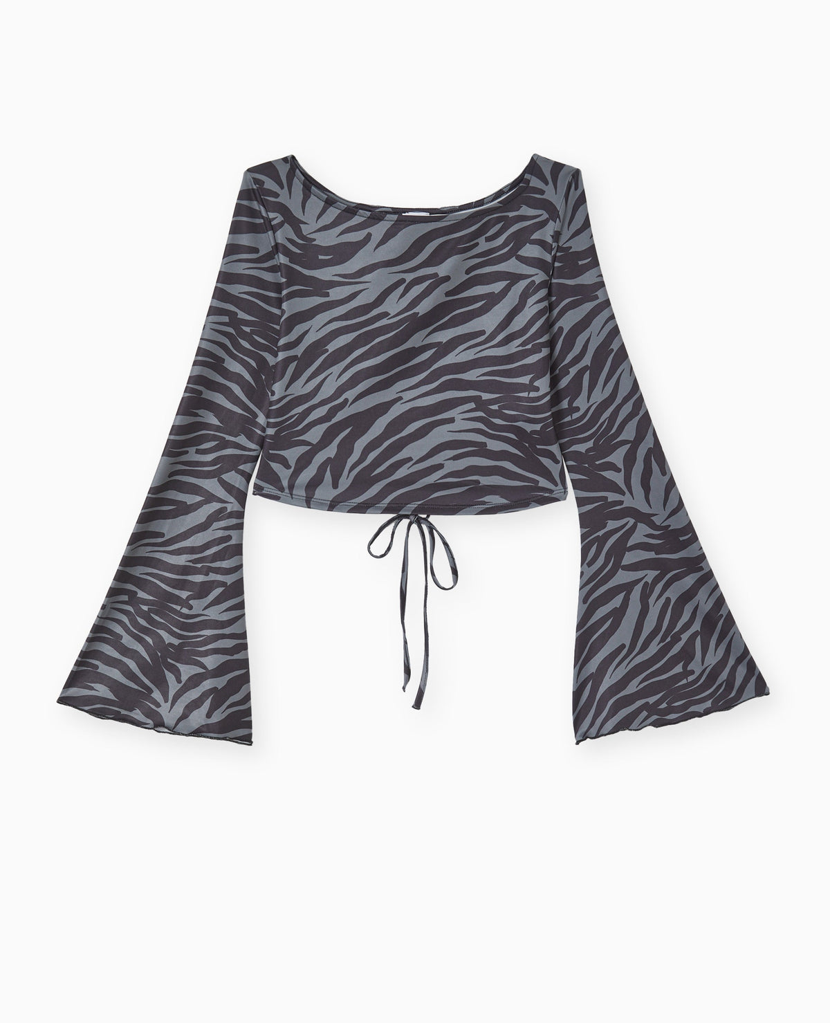 Top dos-nu manches flare motif zèbre