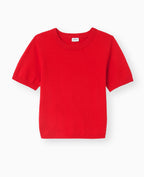 Pull manches courtes en maille fine