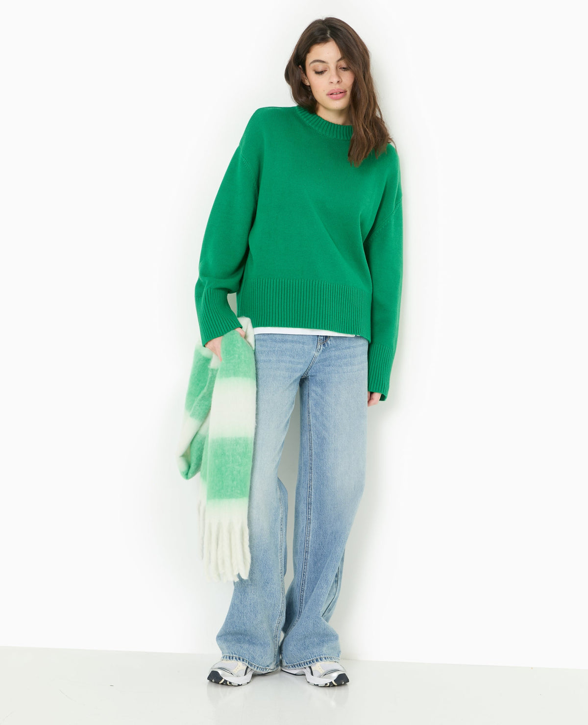 Pull oversize avec grands bord-côtes