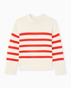 Pull oversize rayé avec grands bord-côtes