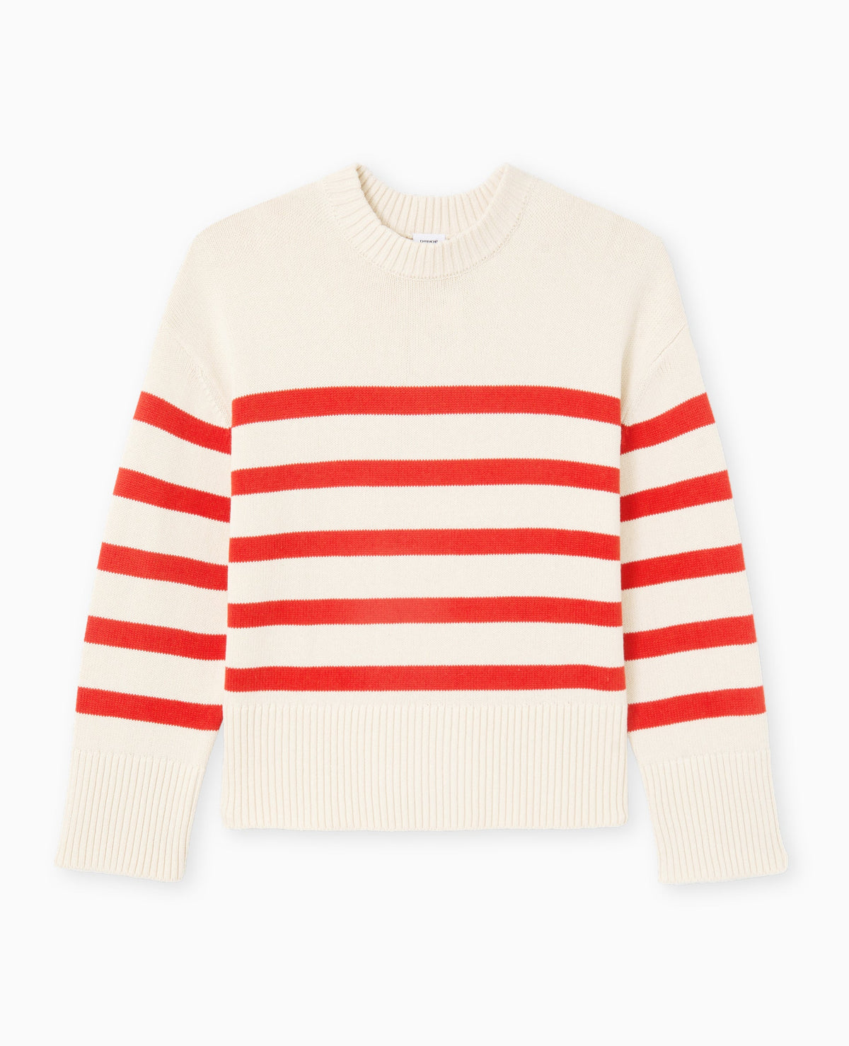 Pull oversize rayé avec grands bord-côtes