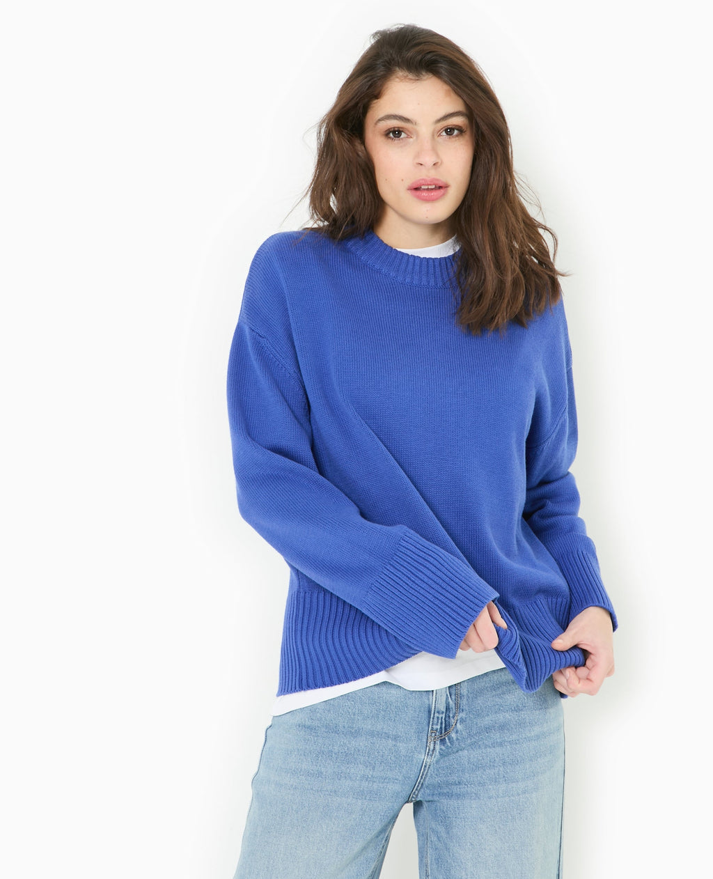 Pull oversize avec grands bord-côtes