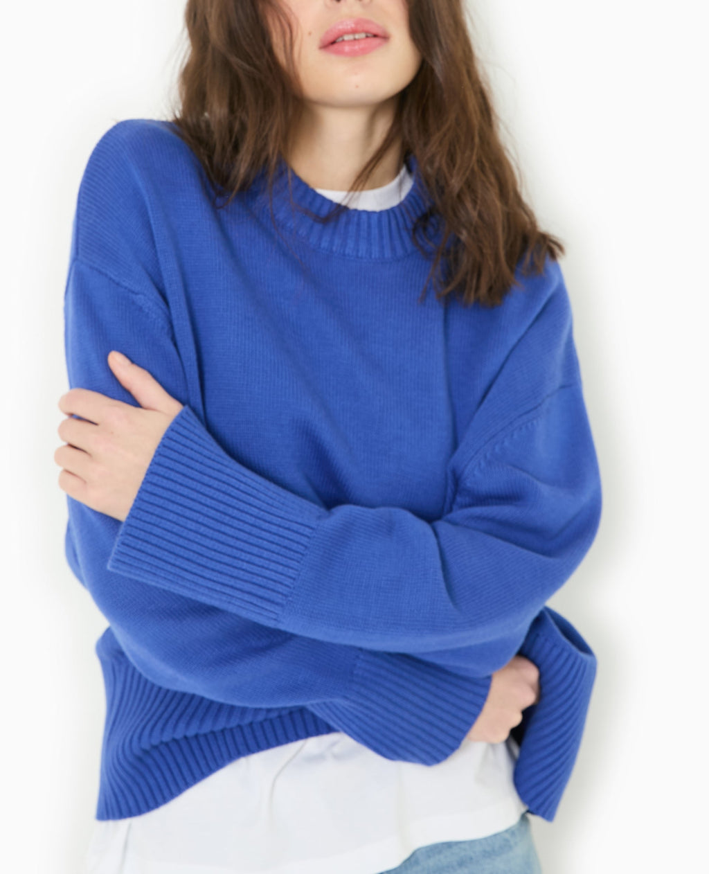 Pull oversize avec grands bord-côtes