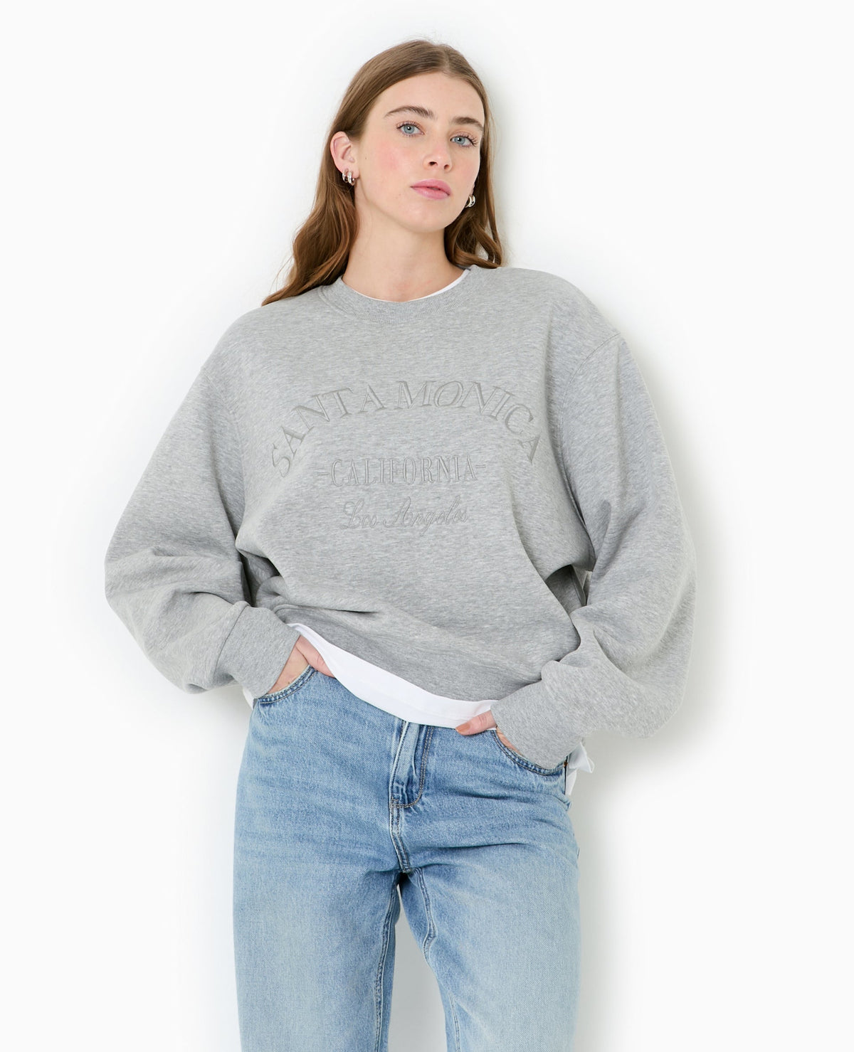 Sweat col rond avec broderie
